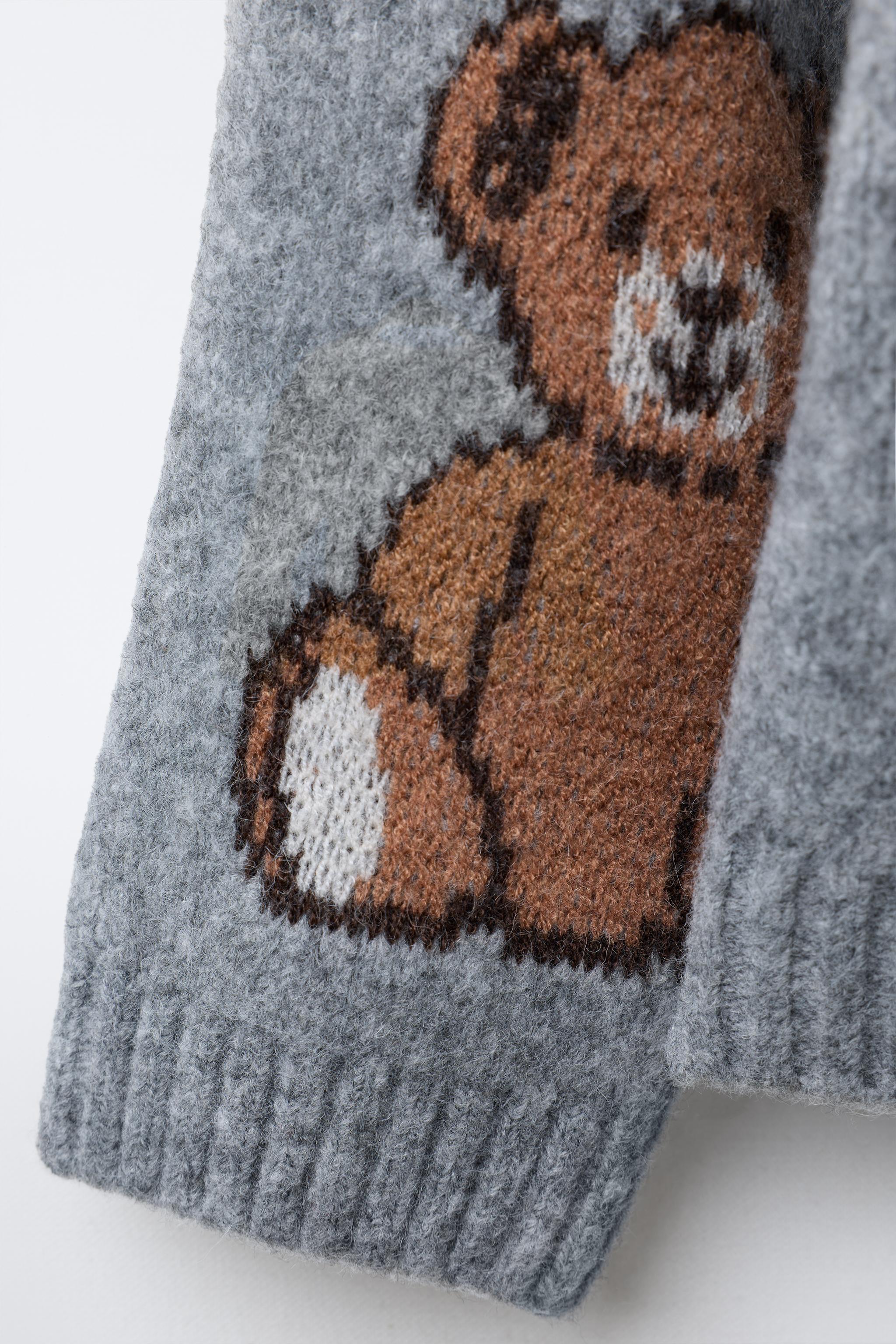 PULL EN MAILLE IMPRIMÉ OURS